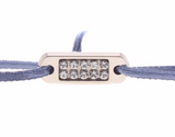 Bracelet Bleu-Jeans mini-plaque dorée ornée de Swarovski  - Les interchangeables