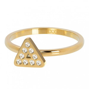 Bague anneau couvrant " Design Triangle " Doré  -  Ixxxi