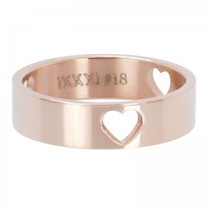 Bague anneau recouvrant " Coeur " Rose Gold 6 mm - Ixxxi