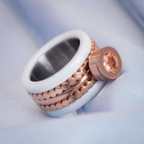 Bague anneau couvrant " Creative base " Rosé  -  Ixxxi