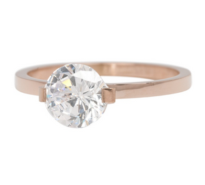 Bague anneau recouvrant " Solitaire Glamour " Rose Gold - Ixxxi