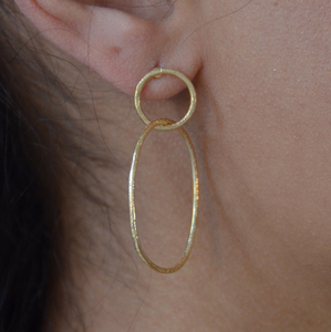 Boucles d'oreille dorées "Martelées"