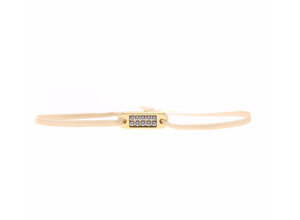 Bracelet Beige mini-plaque dorée ornée de Swarovski  - Les interchangeables