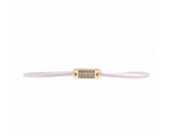 Bracelet Gris mini-plaque dorée ornée de Swarovski  - Les interchangeables