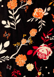 Robe courte Noire fleurie " Tania "