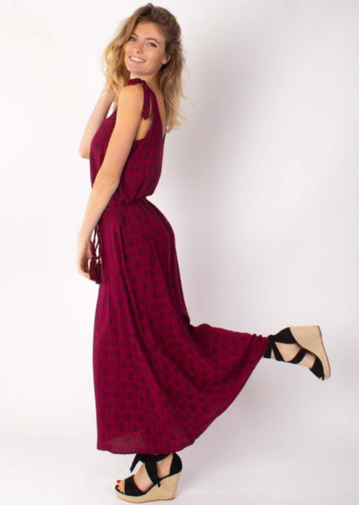 Longue robe bordeaux hotsell