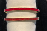 Bracelet Acier Doré " Pointillé " Rouge Baiser