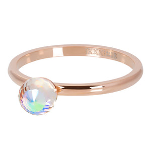 Bague anneau couvrant " Crystal Glas Ball AB " Rose  - Ixxxi