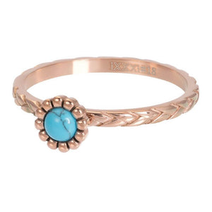 Bague anneau couvrant " Inspired Turquoise "  Rosé  - Ixxxi