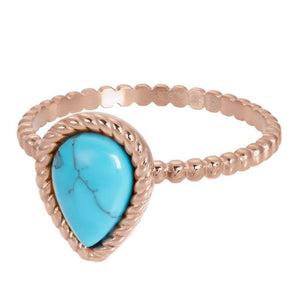 Bague anneau couvrant " Magic Turquoise "  Rosé  - Ixxxi