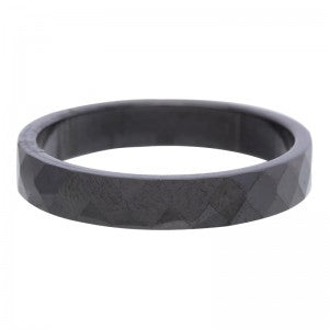 Bague anneau couvrant " Céramique " Noire  - Ixxxi