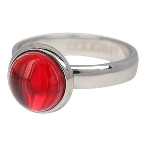 Bague anneau recouvrant pierre " Rouge " Argenté - Ixxxi