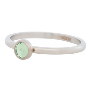 Bague anneau recouvrant " Cristal Vert " Argenté - Ixxxi