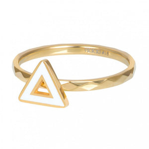 Bague anneau couvrant " Artistic Triangle " Gold  -  Ixxxi