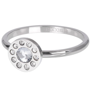 Bague anneau couvrant " Circle Diamond "  argenté  - Ixxxi
