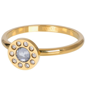 Bague anneau couvrant " Circle Diamond "  doré  - Ixxxi