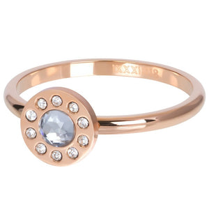 Bague anneau couvrant " Circle Diamond "  rosé  - Ixxxi