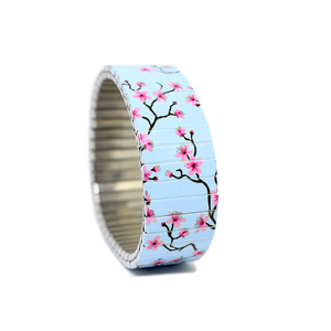 Bracelet Cherry Blossoms / Powder Blue  -  Banded Brussels