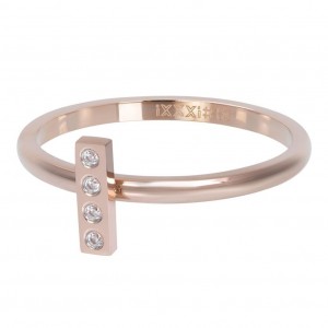 Bague anneau couvrant " Design Rectangle "  Rosé  -  Ixxxi
