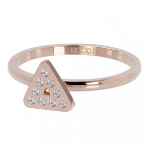 Bague anneau couvrant " Design Triangle " Rosé  -  Ixxxi
