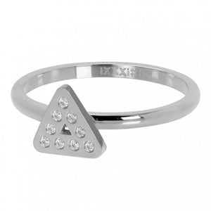 Bague anneau couvrant " Design Triangle " Argenté  -  Ixxxi
