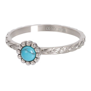 Bague anneau couvrant " Inspired Turquoise "  Argenté  - Ixxxi