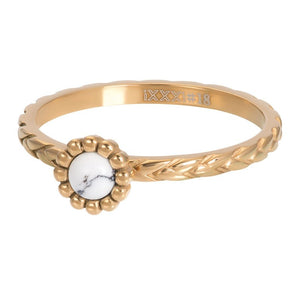 Bague anneau couvrant " Inspired White "  Doré  - Ixxxi