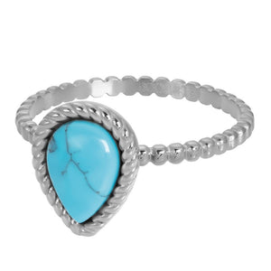 Bague anneau couvrant " Magic Turquoise "  Argenté  - Ixxxi