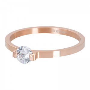 Bague anneau recouvrant pierre "Mini Glamour" Rose Gold - Ixxxi