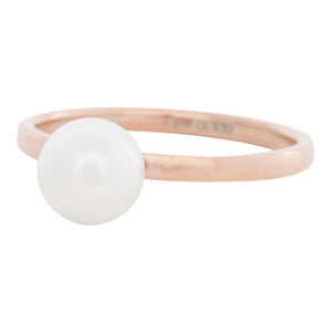 Bague anneau recouvrant " Perle Blanche " Rose Gold - Ixxxi