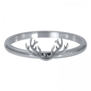 Bague anneau recouvrant  "Symbole Cerf" Argenté - Ixxxi