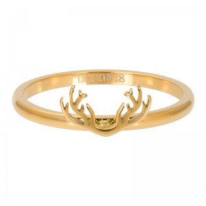 Bague anneau recouvrant  "Symbole Cerf" Doré - Ixxxi