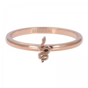 Bague anneau recouvrant  "Symbole Serpent" Rose Gold - Ixxxi