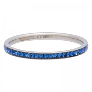 Bague anneau recouvrant " Zirconium " Bleu Capri - Ixxxi